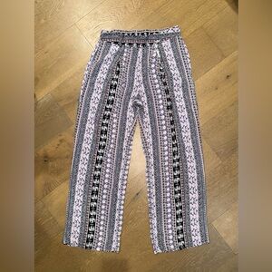 BeBop Pink & Black Boho Wide-Leg Pants